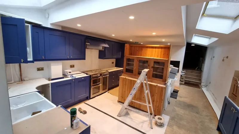 Kitchen renovation: Second fix: downlights and new circuits